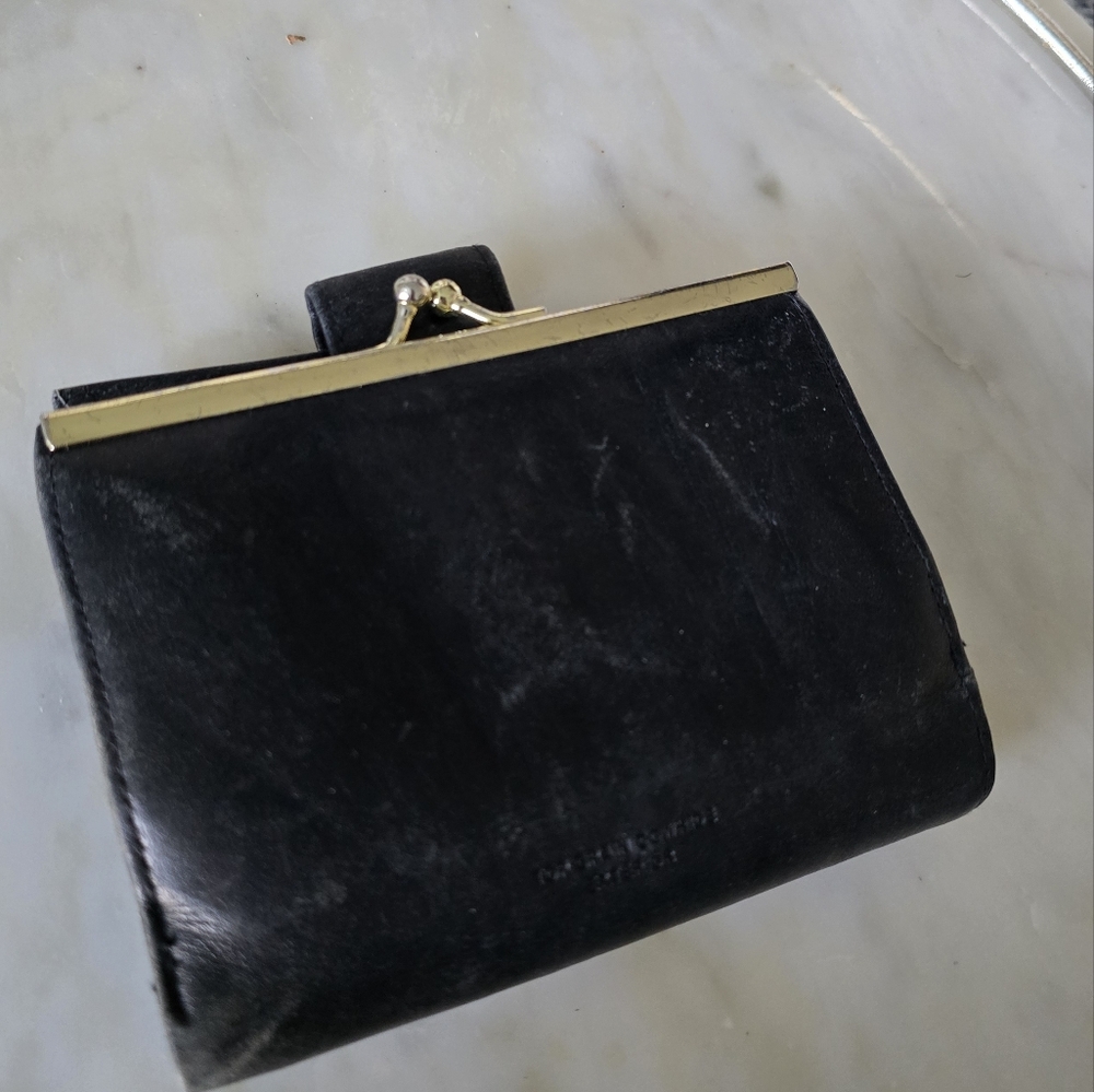Buxton Black Wallet with Gold Detail
